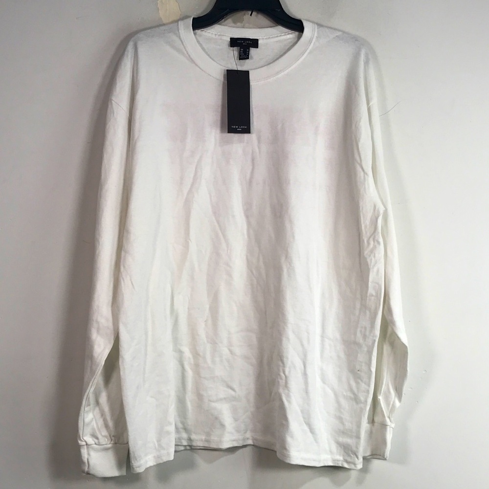 New Look Pacific Northwest Long Sleeve Shirt, Size M - White/Pink Unisex